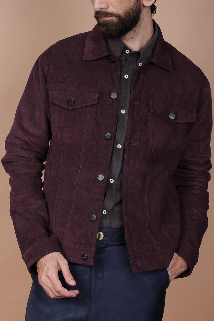 Dark Plum Corduroy Jacket - Foberry USA