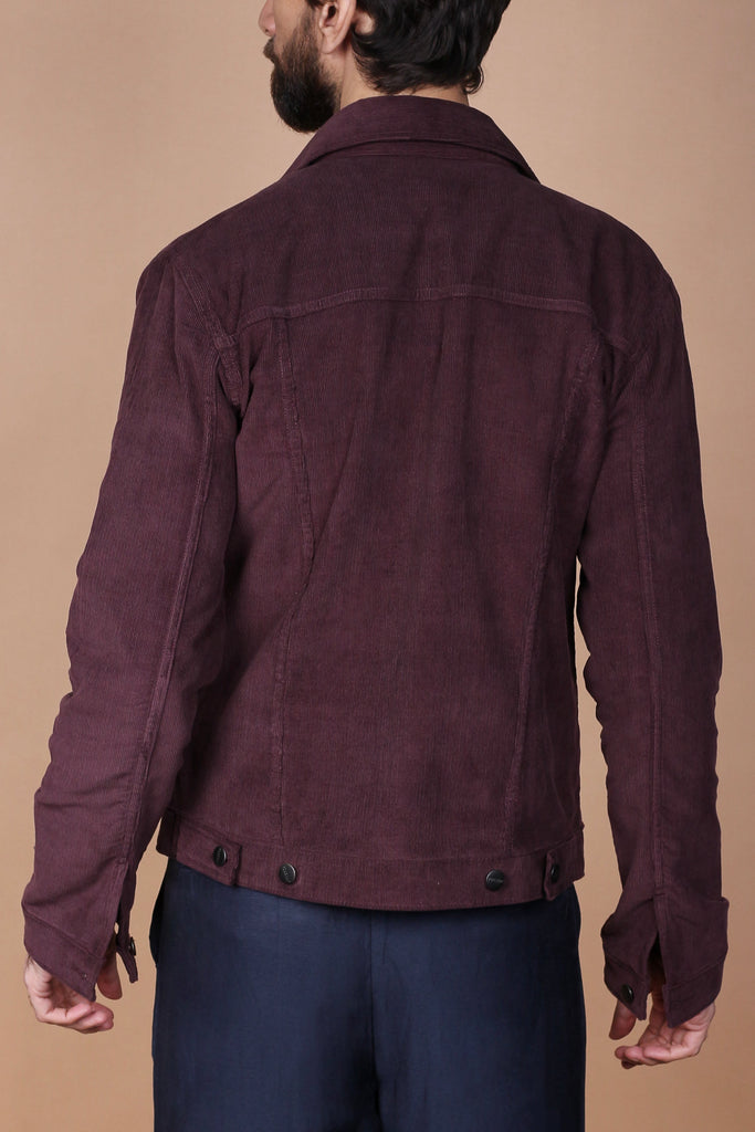 Dark Plum Corduroy Jacket - Foberry USA
