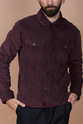 Dark Plum Corduroy Jacket - Foberry USA