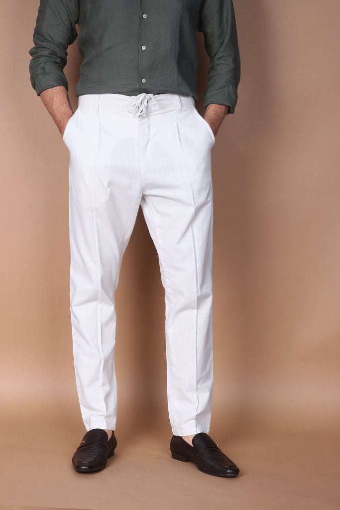 White Linen Trouser - Foberry USA