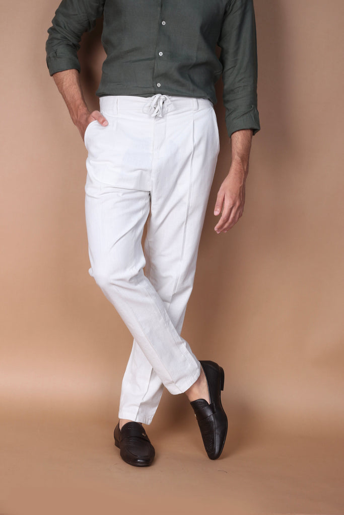 White Linen Trouser - Foberry USA