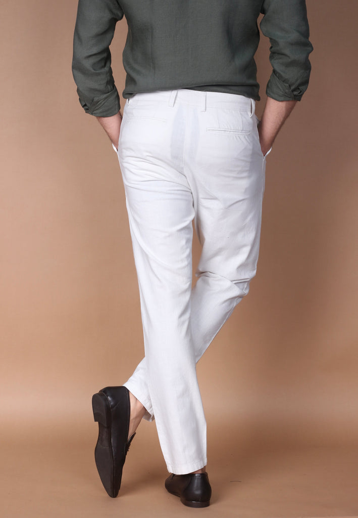 White Linen Trouser - Foberry USA