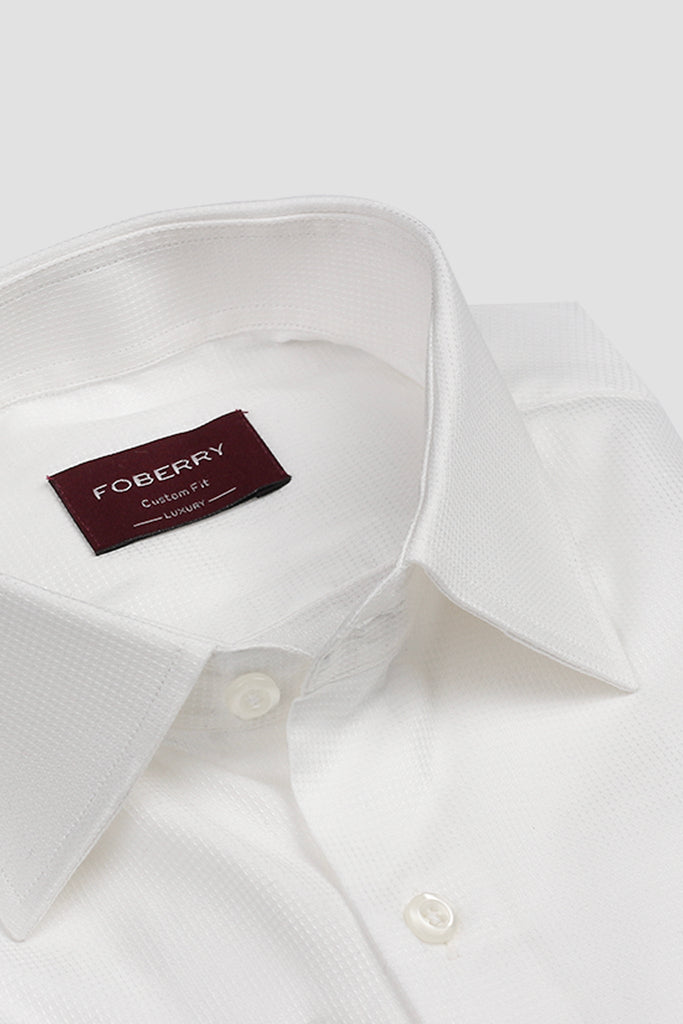 White Egyptian Jacquard Structured Shirt