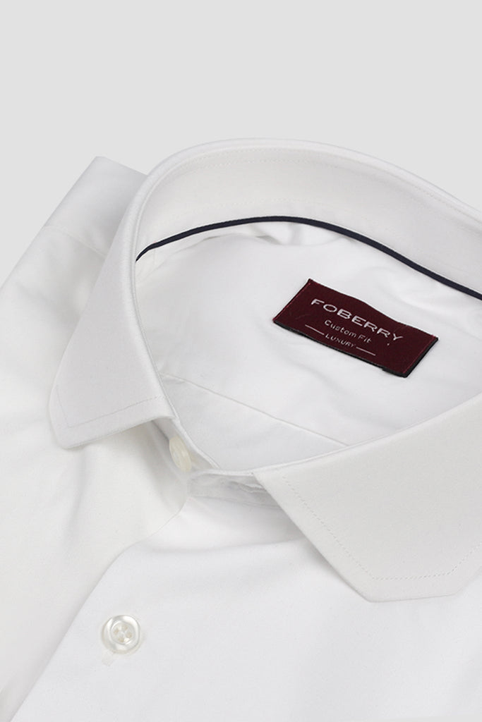 White Egyptian Poplin Shirt - Chasel Collar