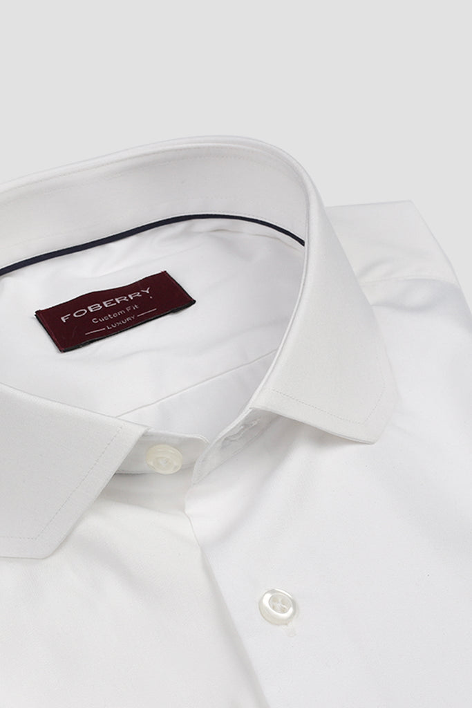 White Egyptian Poplin Shirt - Chasel Collar