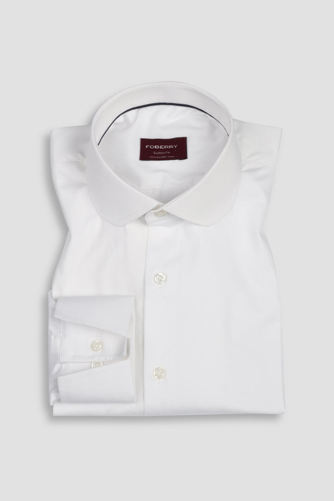 White Egyptian Poplin Shirt - Chasel Collar