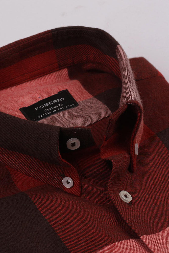 Multi Red Windowpane Winter Flannel Shirt - Foberry USA
