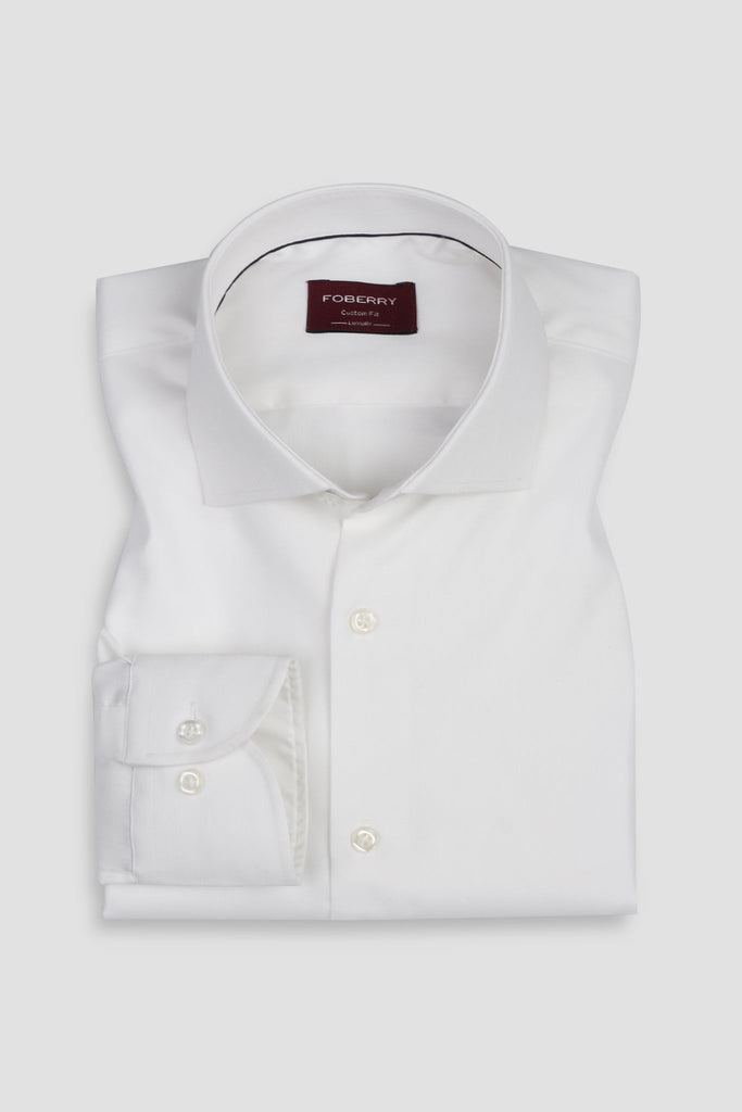 White Twill Striped Shirt