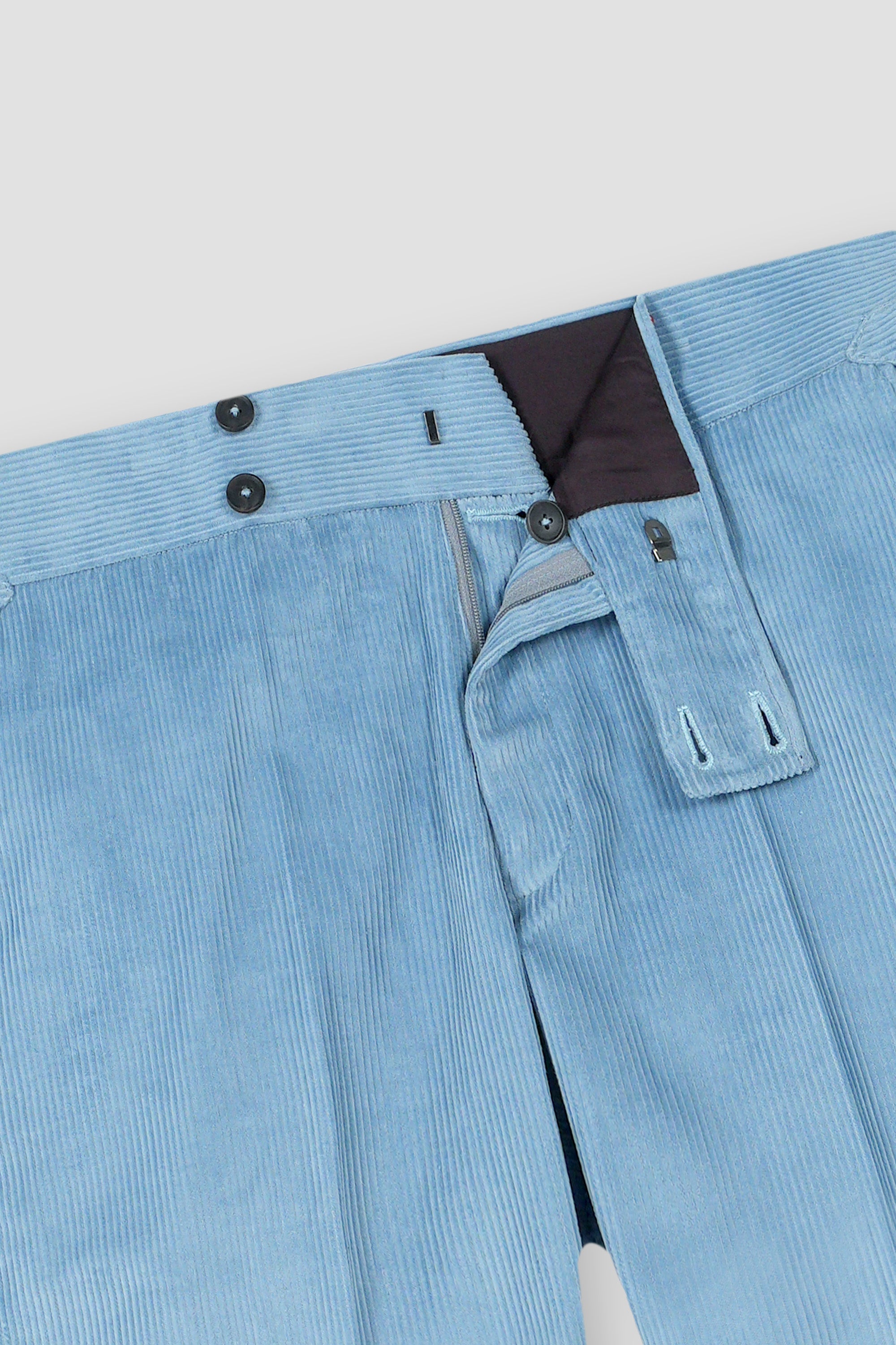 Sky Blue Wide Wale Corduroy Gurkha Trousers