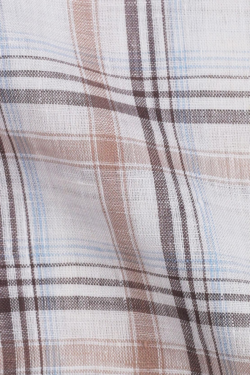 Tan Checkered Linen - Foberry USA