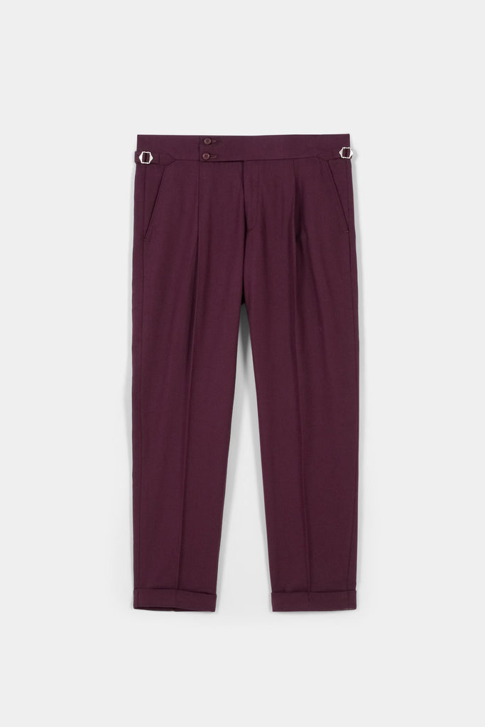 Maroon flannel Gurkha Trousers