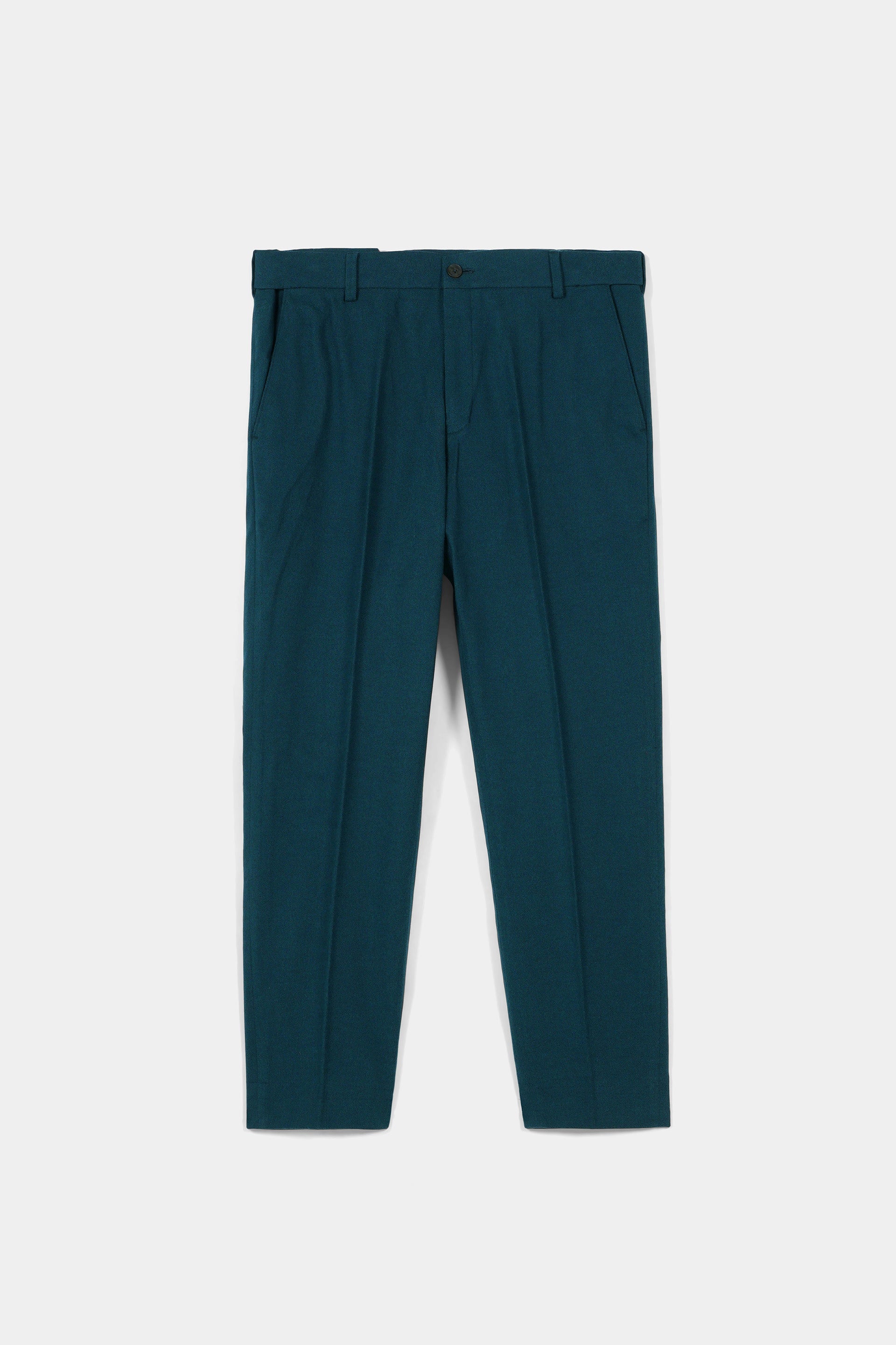 Teal Green Flannel Ravon Trousers