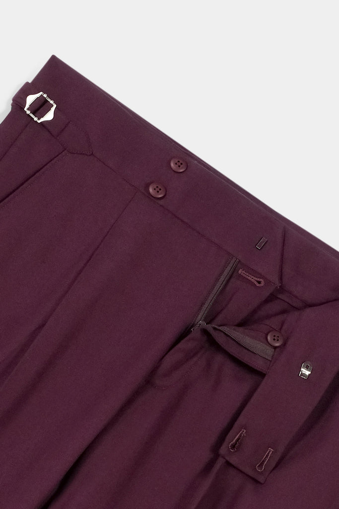 Maroon flannel Gurkha Trousers