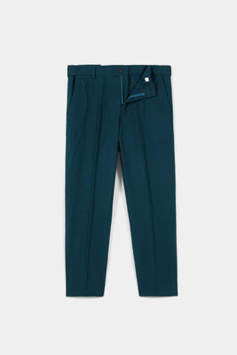 Teal Green Flannel Ravon Trousers