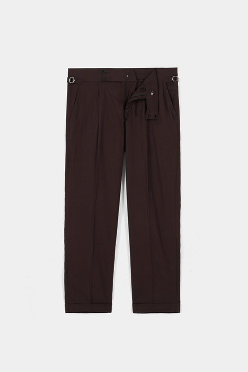 Brown Flannel Gurkha Trousers