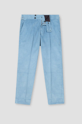 Sky Blue Wide Wale Corduroy Gurkha Trousers