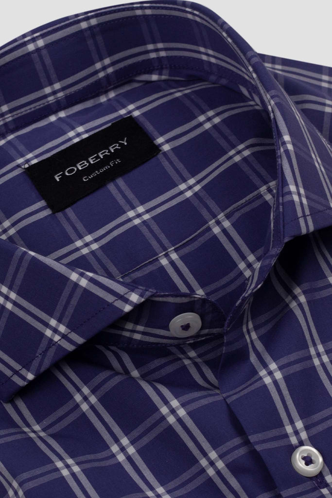 Indigo White Grid Shirt