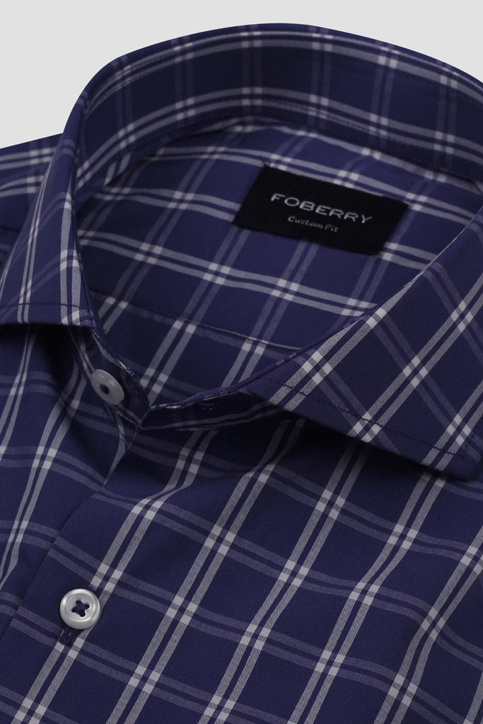 Indigo White Grid Shirt