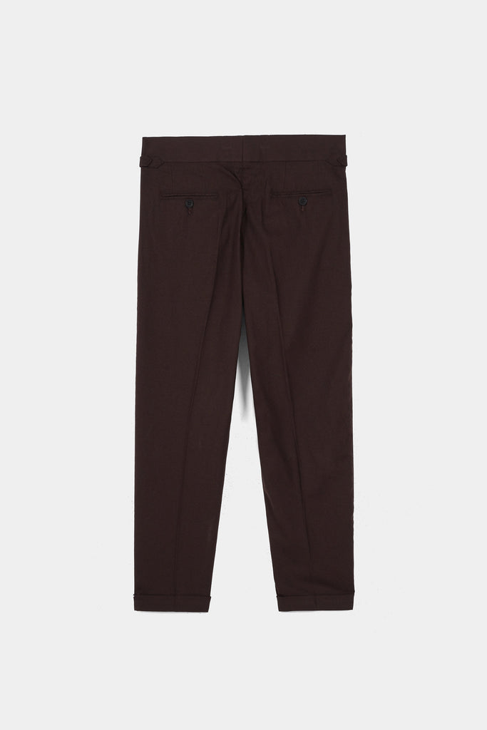 Brown Flannel Gurkha Trousers