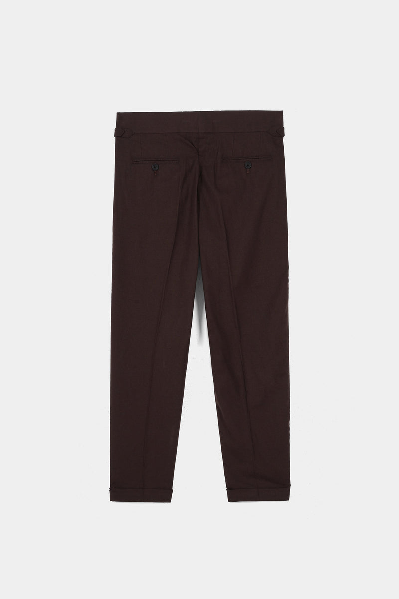 Brown Flannel Gurkha Trousers