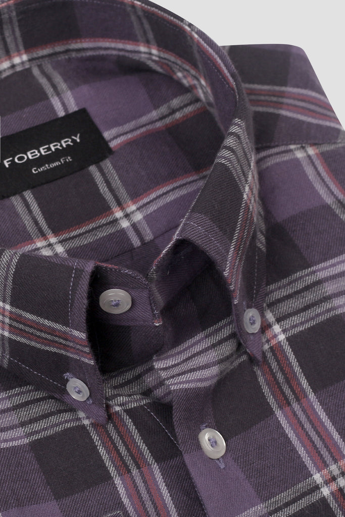 Light Muave Tartan Winter Flannel Shirt