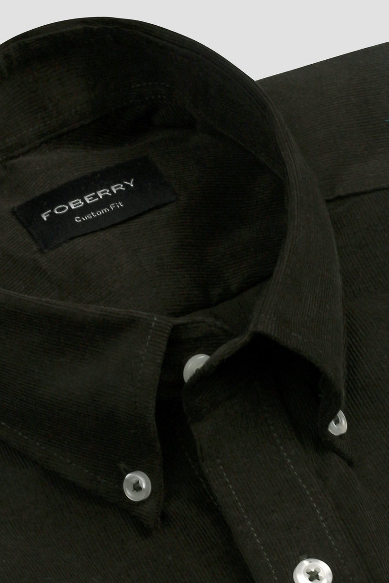 Soft Forrest Green Corduroy Shirt