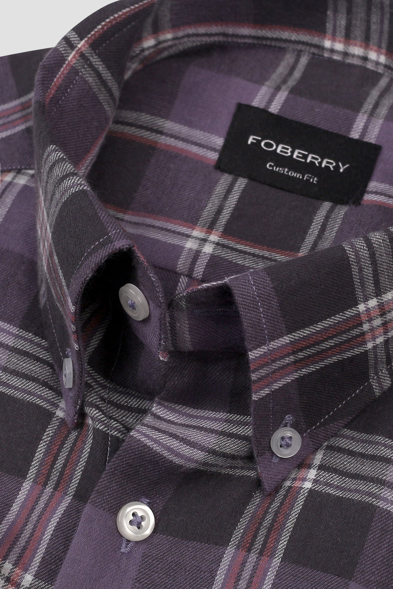 Light Muave Tartan Winter Flannel Shirt