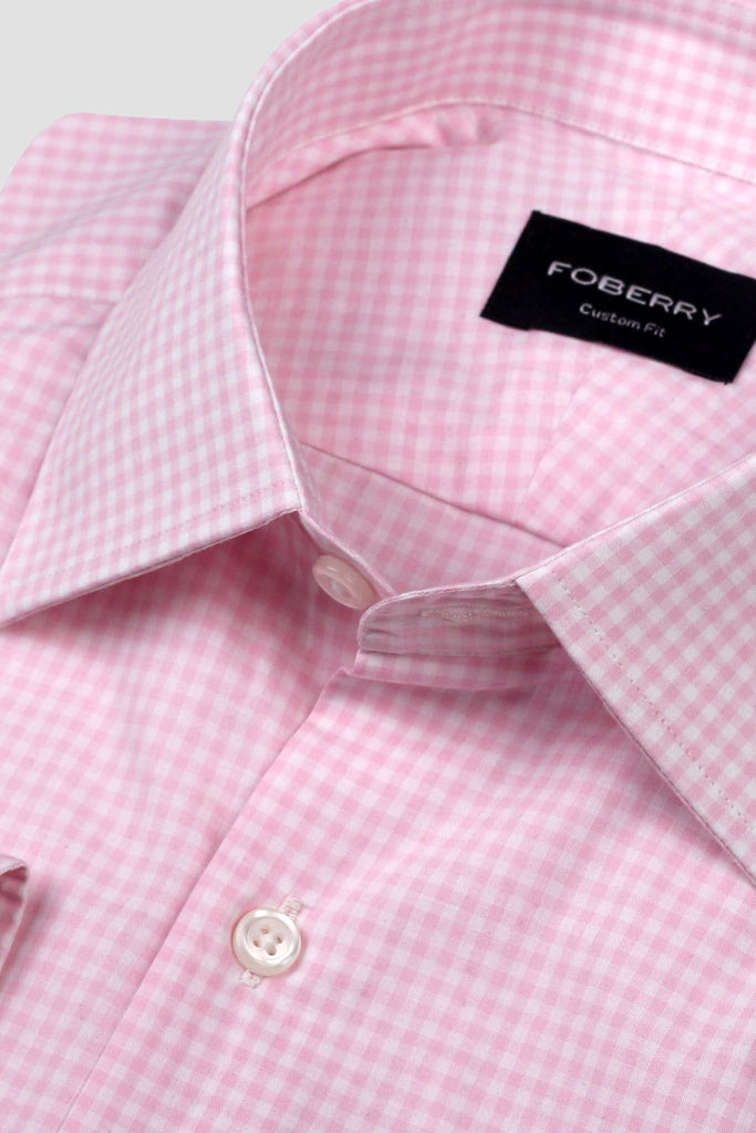 Soft Pastel Pink Gingham Shirt