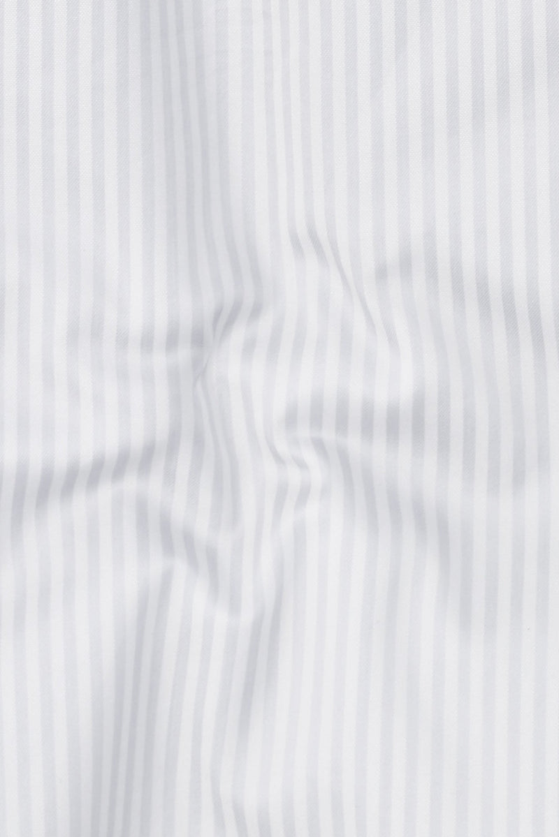 Pastel Grey Bankers Stripes Shirt