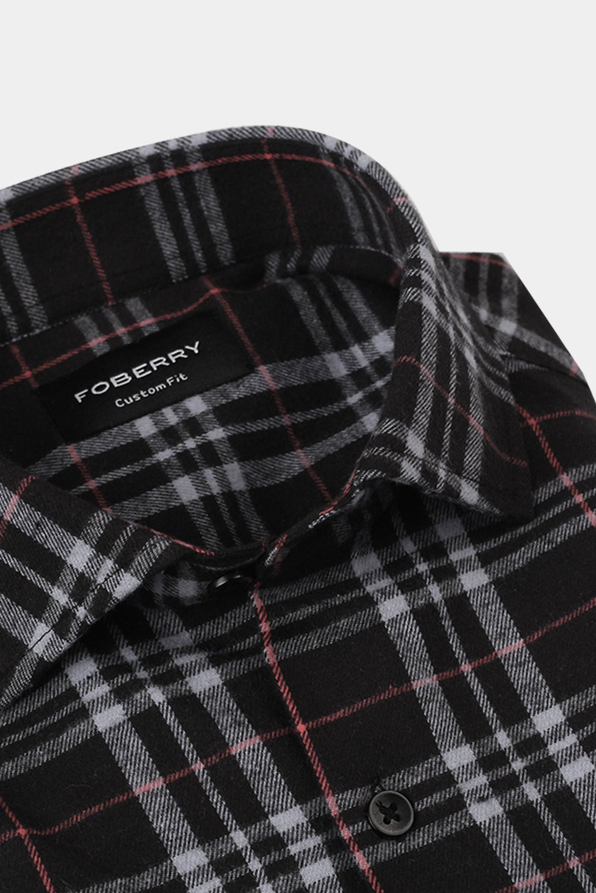 Light Mauve & Black Madras Winter Flannel Shirt