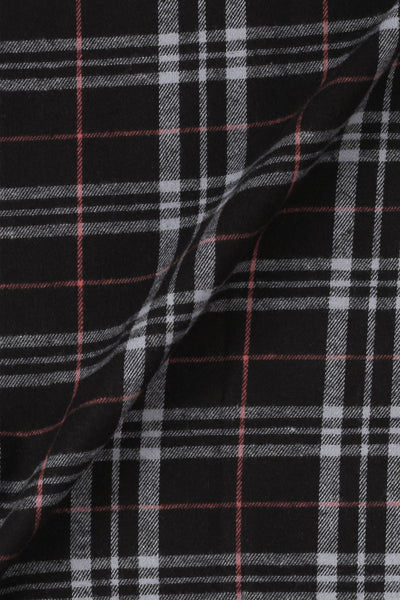 Light Mauve & Black Madras Winter Flannel