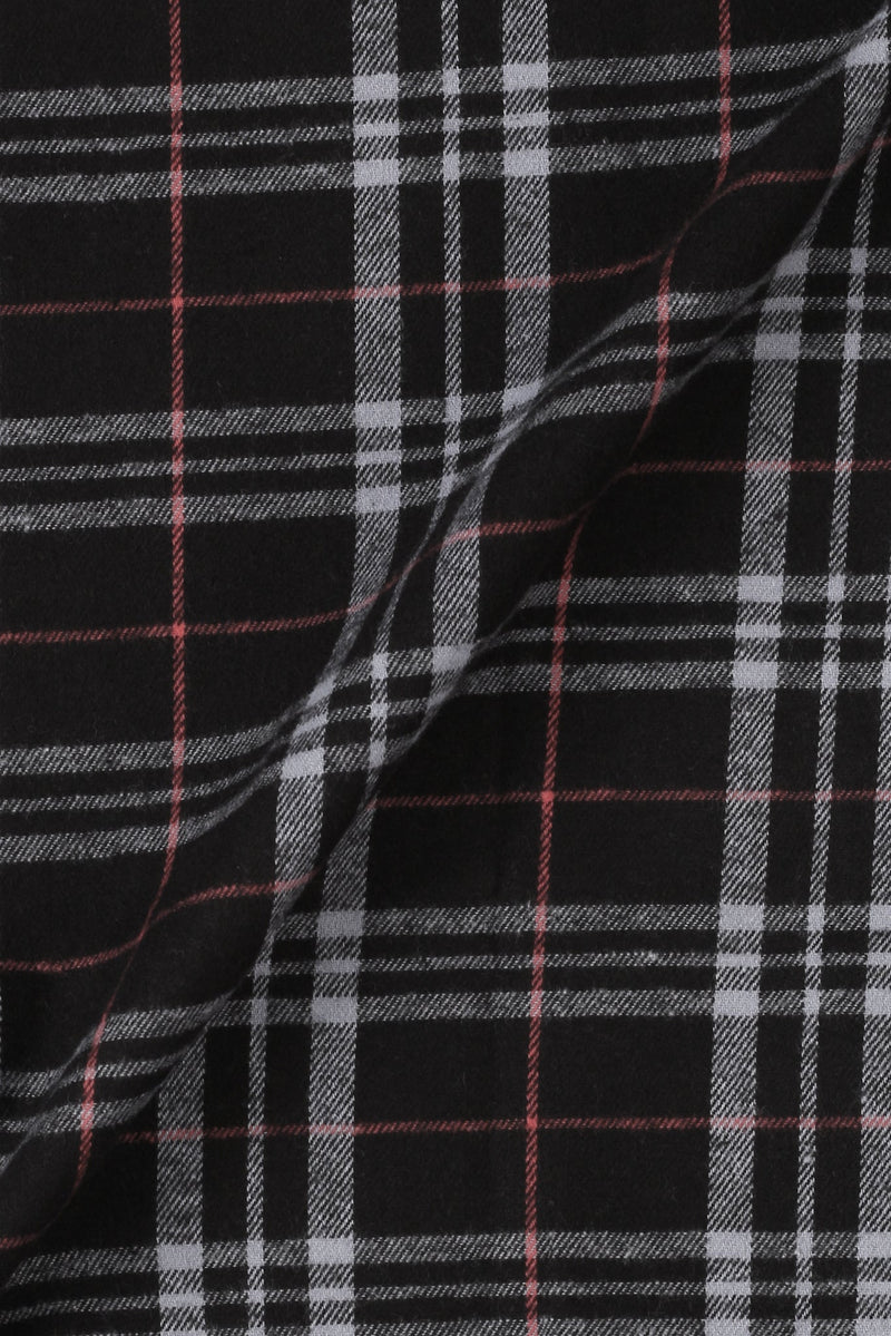 Light Mauve & Black Madras Winter Flannel Shirt
