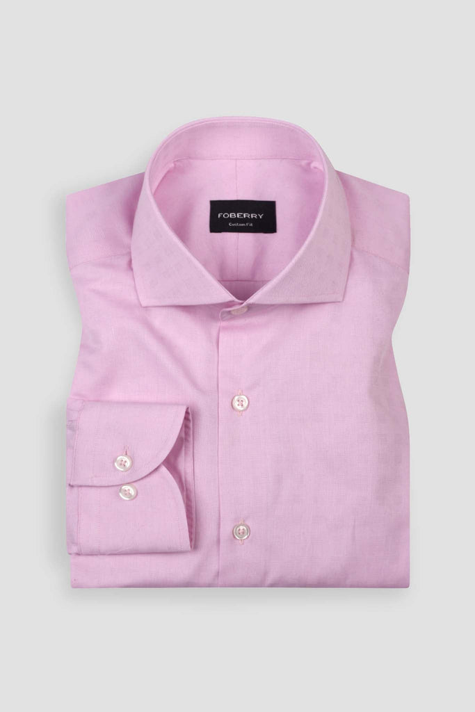 Pastel Pink Egyptian Self Structured Shirt