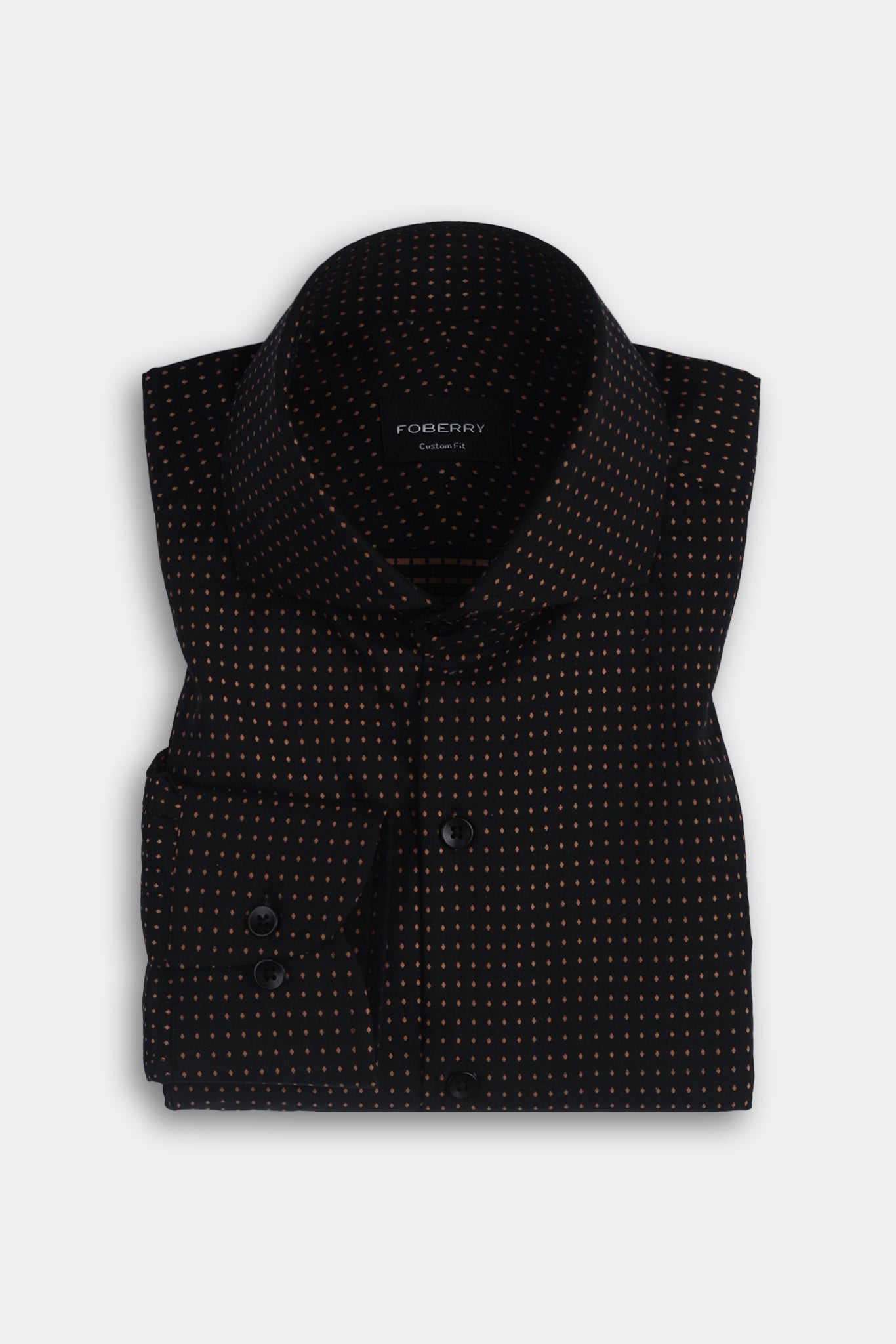 Gold On Black Polka Dots Shirt