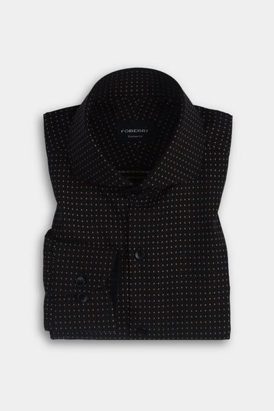 Gold On Black Polka Dots Shirt