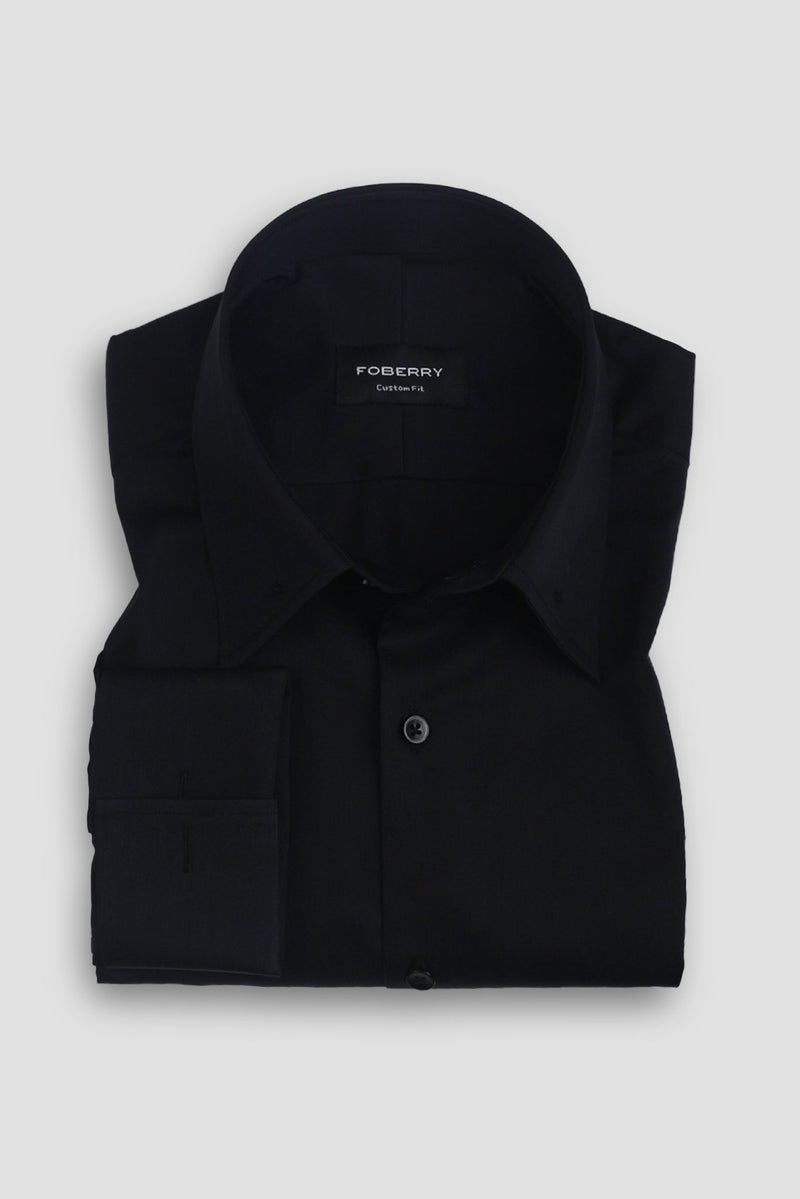 Black Egyptian Pin Collar Shirt - Silver Pin