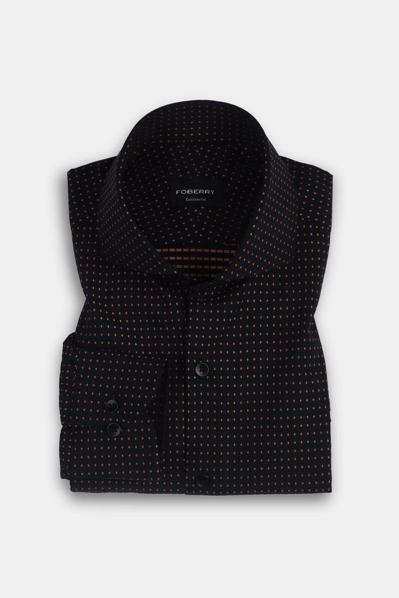 Gold On Black Polka Dots Shirt