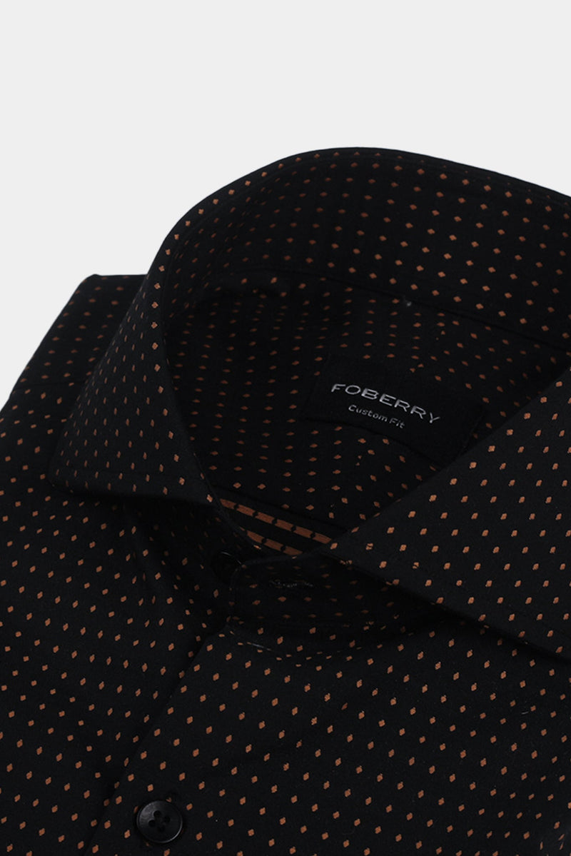 Gold On Black Polka Dots Shirt