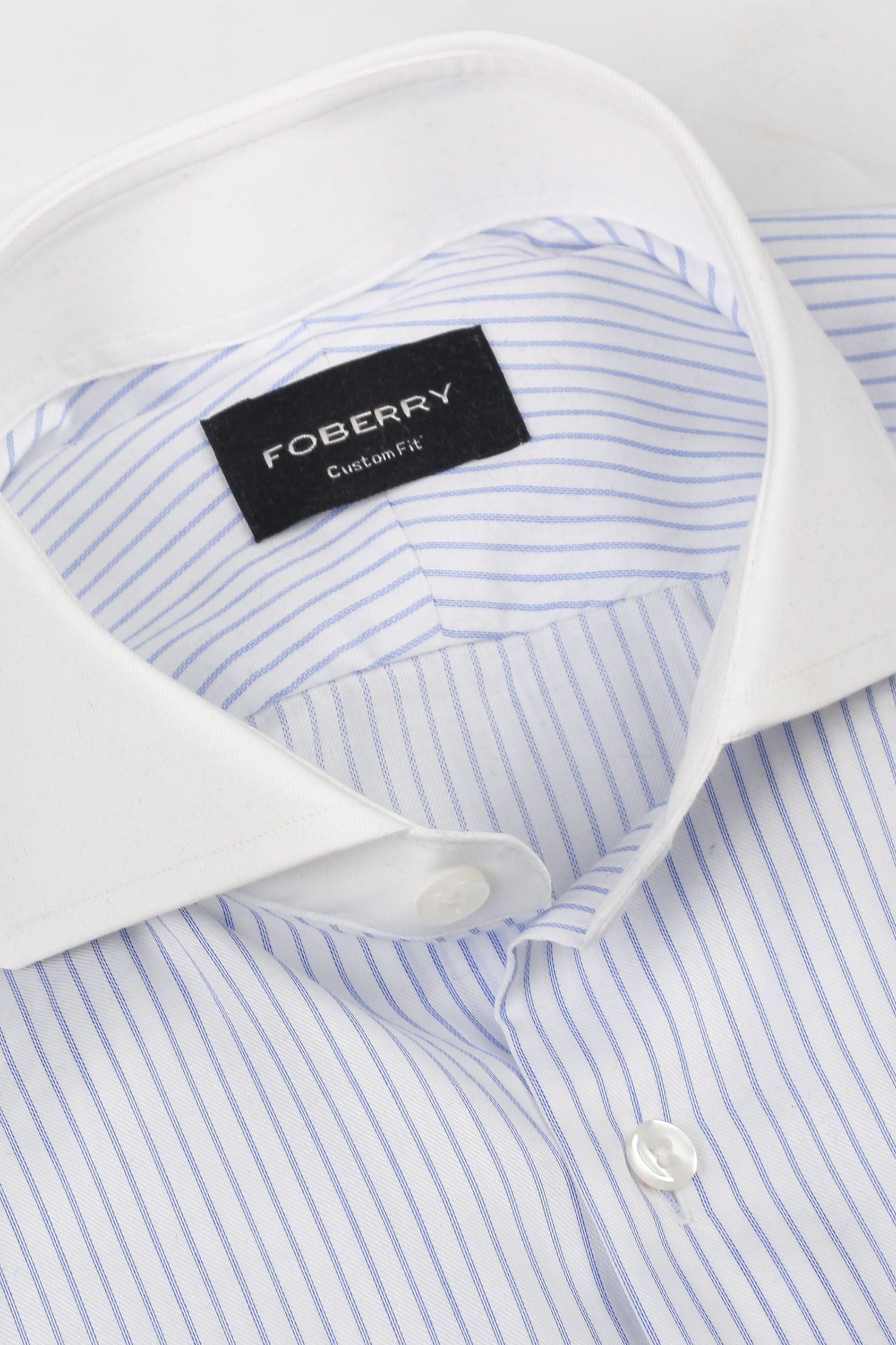 Sky Blue 60s Pencil Stripes Shirt - Easy Care