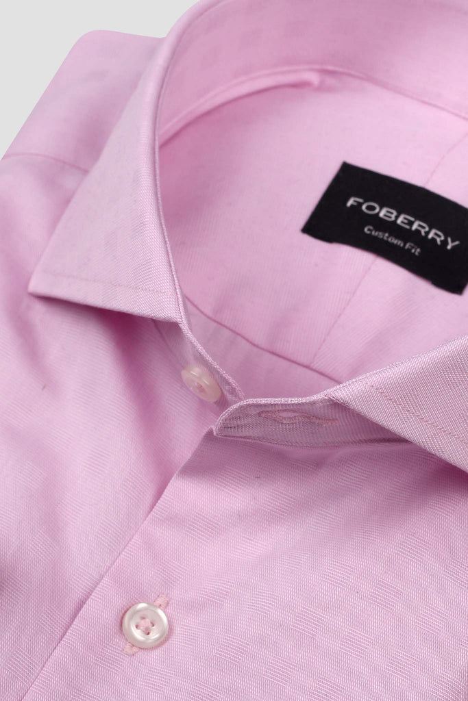 Pastel Pink Egyptian Self Structured Shirt