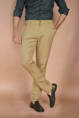 Camel Irish Linen Trousers - Foberry USA