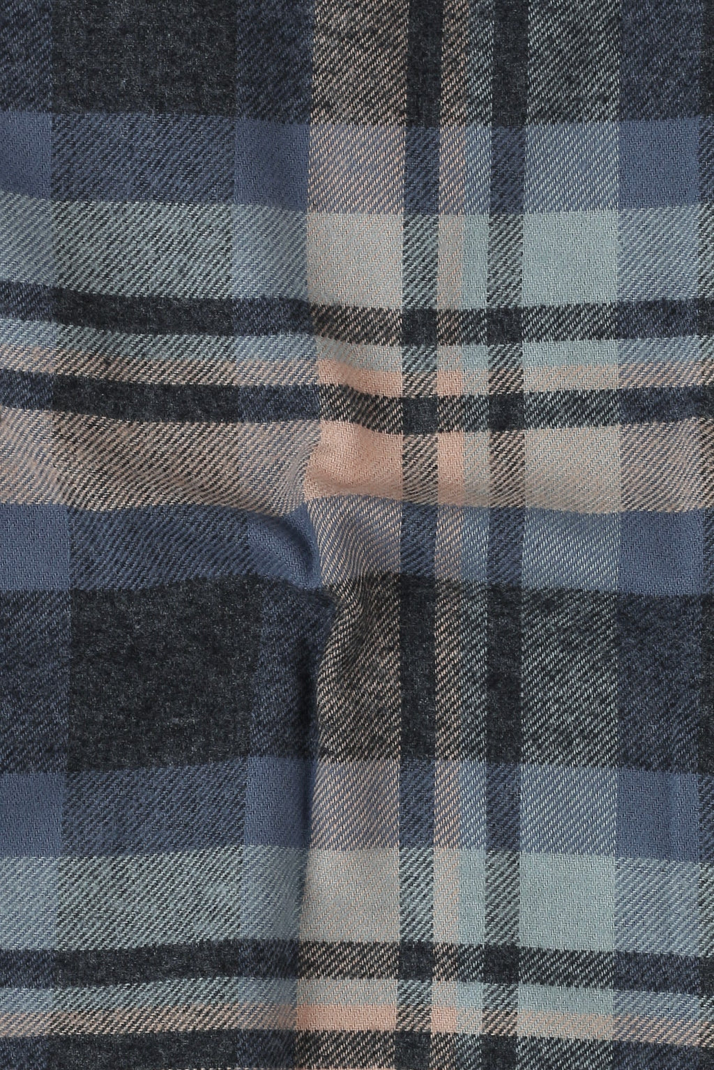 Ivory Blue Madras Winter Flannel Shirt