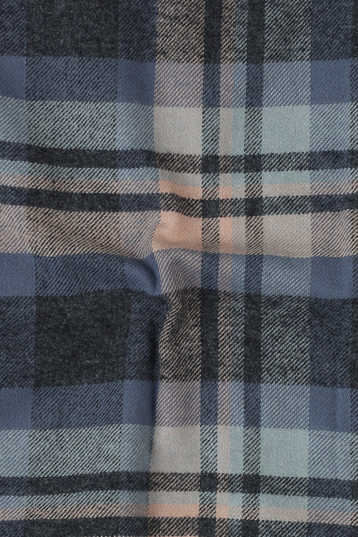 Ivory Blue Madras Winter Flannel Shirt