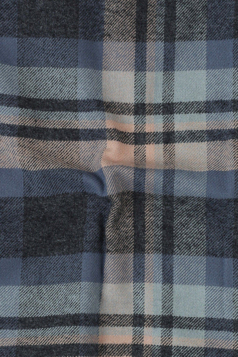 Ivory Blue Madras Winter Flannel Shirt