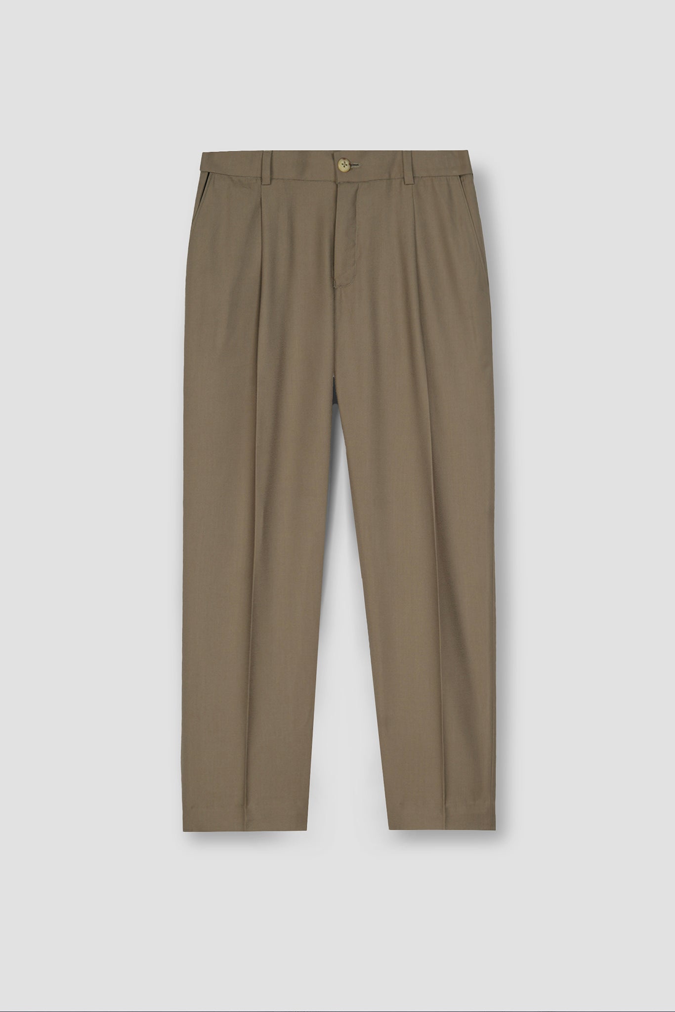 French Beige Tropical Wool Blended Dress Pant