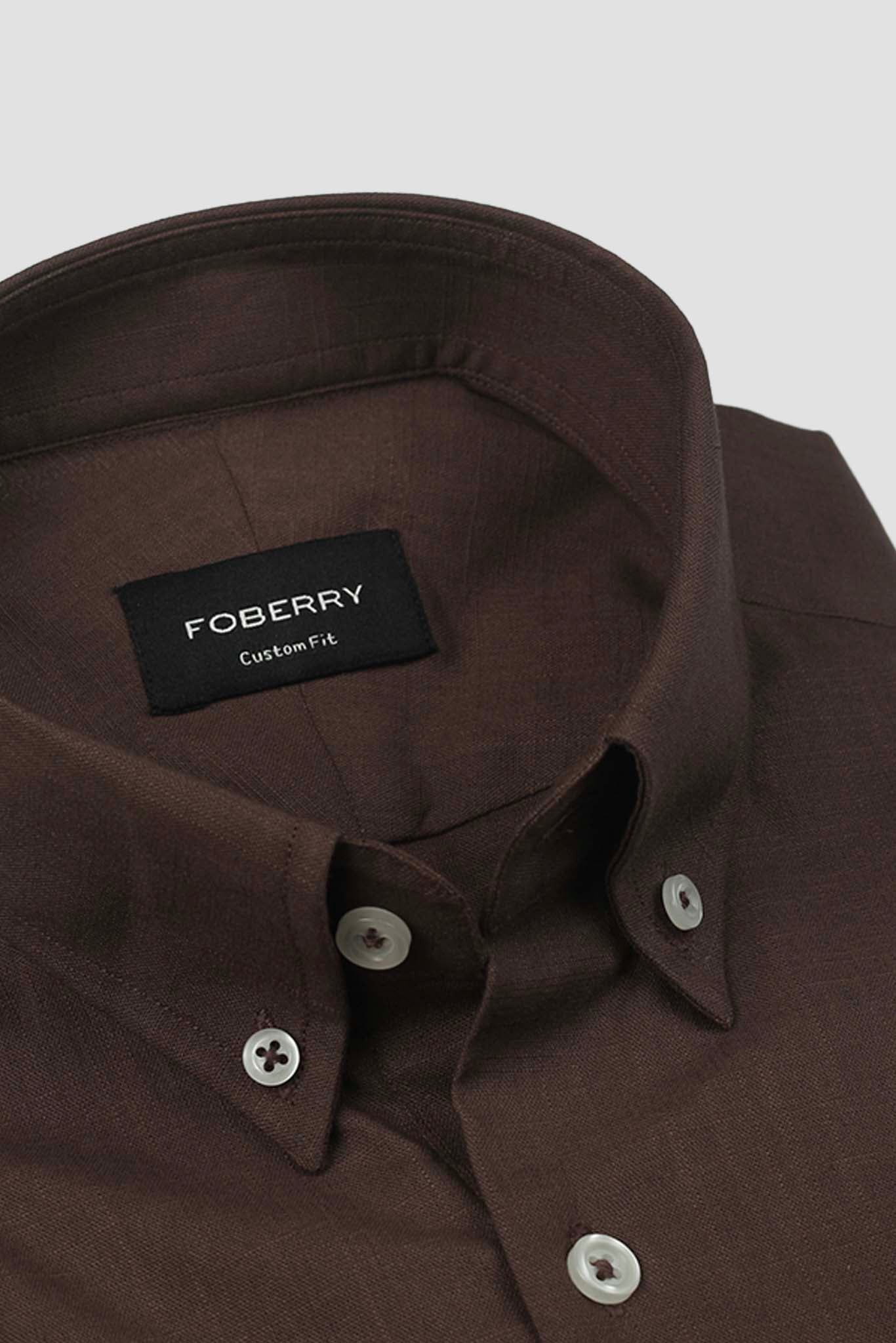 Soft Syrup Brown Irish Linen Shirt