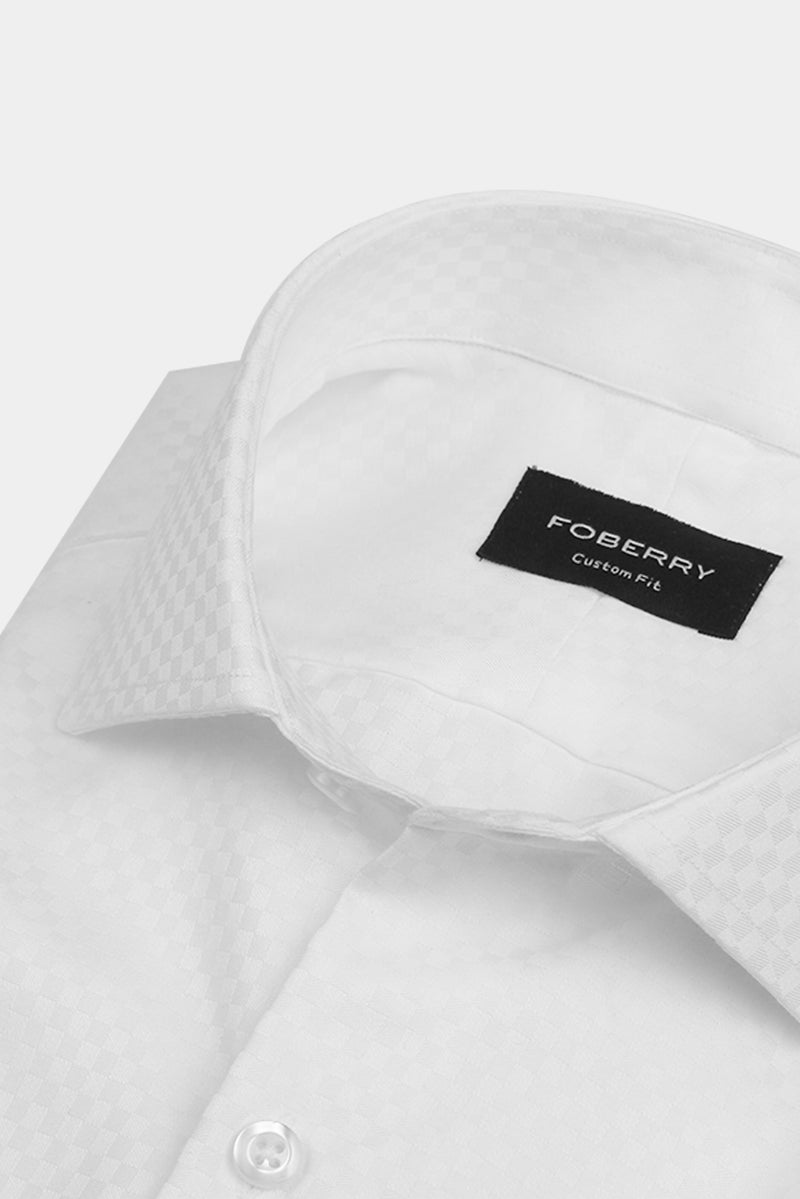 Fine White Micro Check Shirt