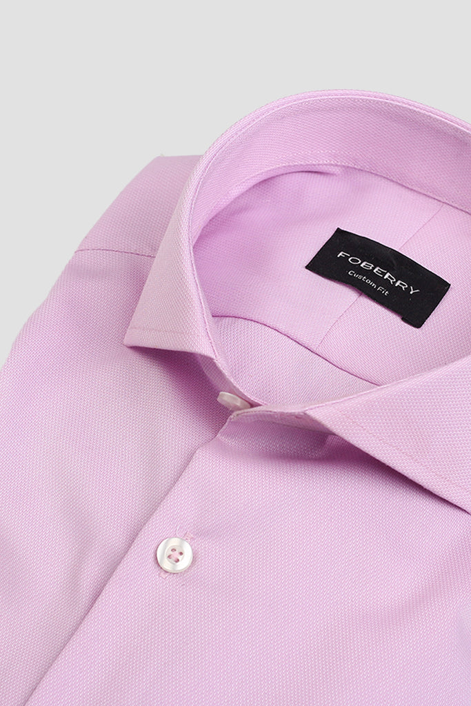 Lilac Self Structured Egyptian Shirt