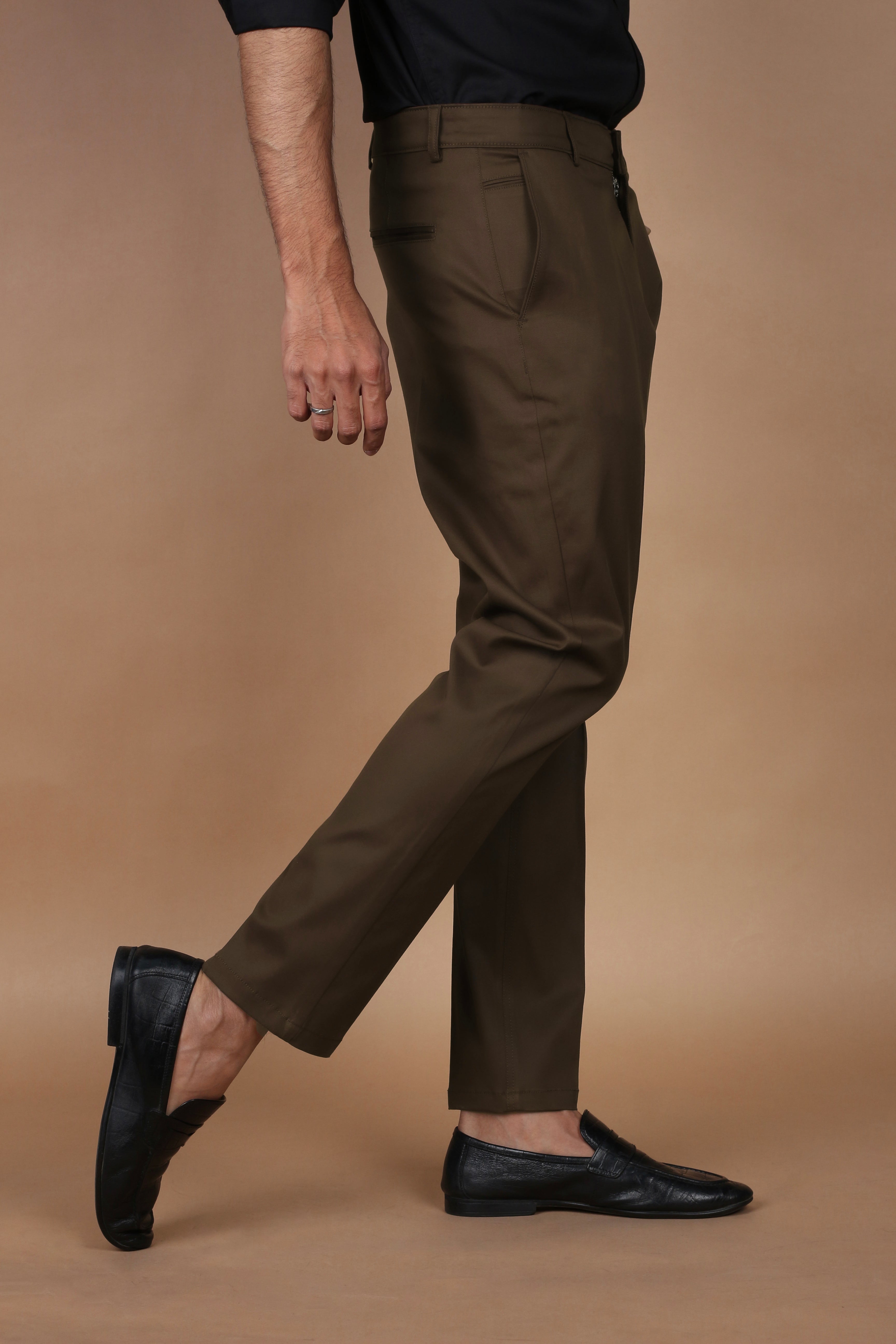 Mocha Brown Twill 4x4 stretch Chinos