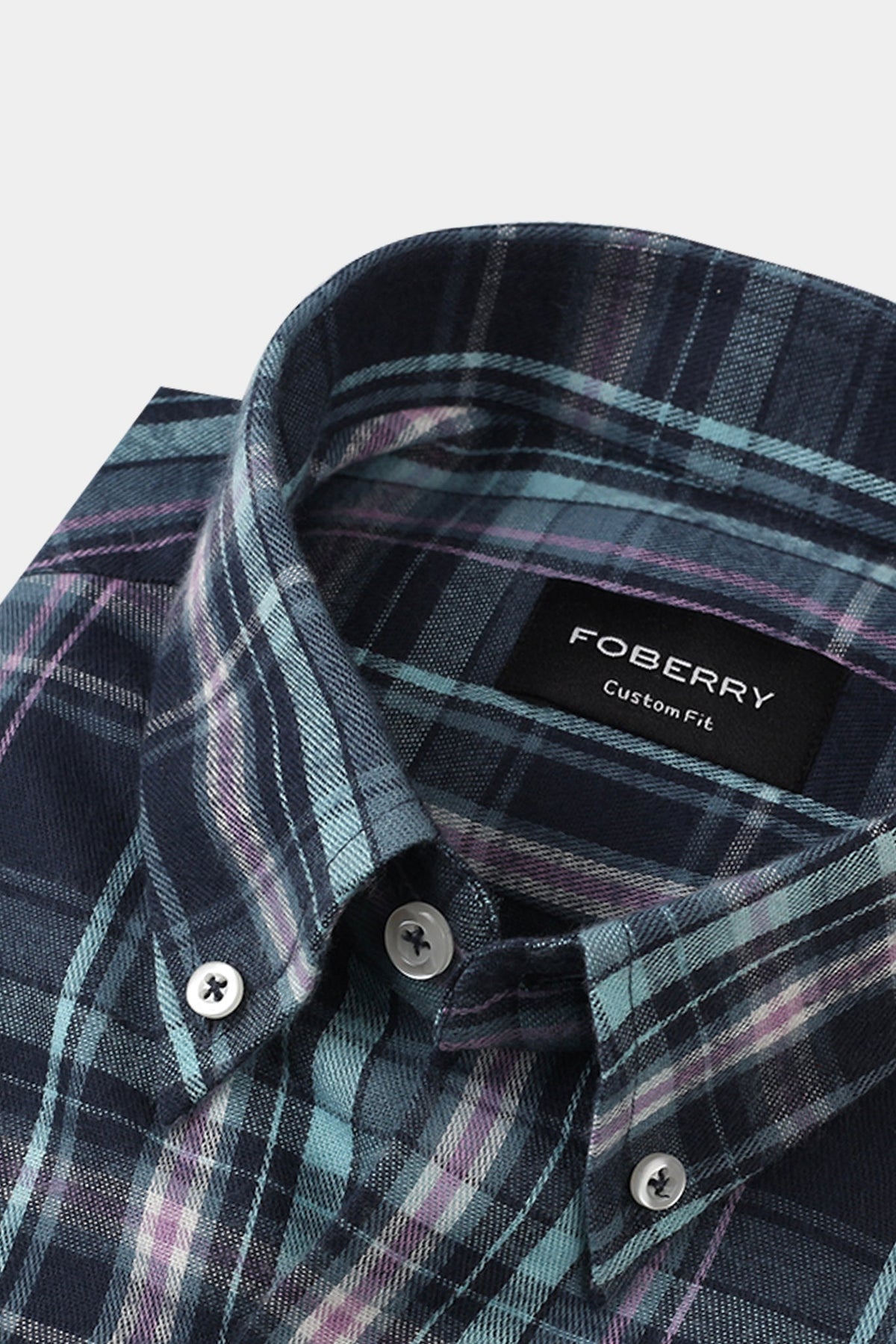 Soft Teal Blue Tartan Winter Flannel Shirt